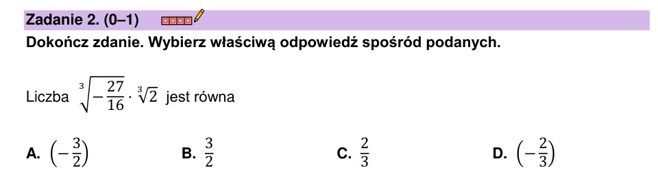 Zadanie 2: Pierwiastek sześcienny liczby - matura matematyka 2023
