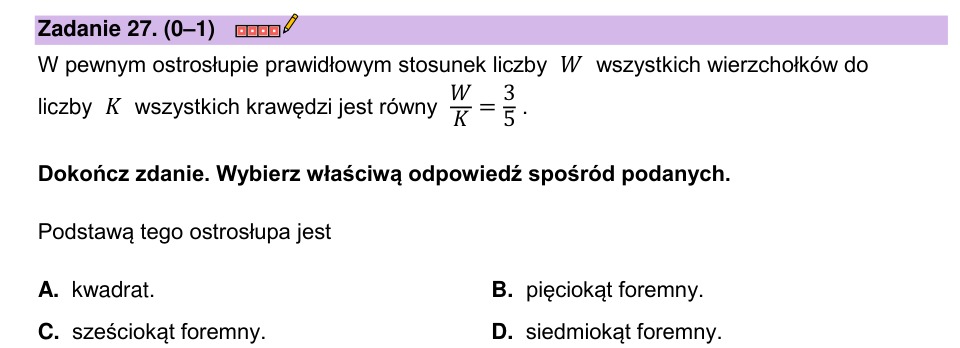 Zadanie 27: Podstawa ostrosłupa - matura matematyka 2023