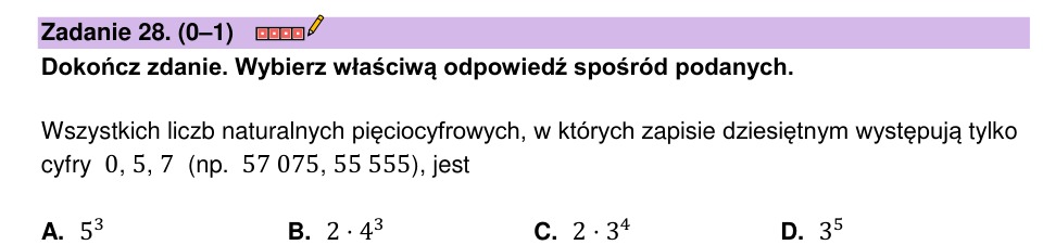 Zadanie 28: Liczby pięciocyfrowe - matura matematyka 2023