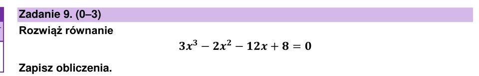 Zadanie 9: Równanie wielomianowe - matura matematyka 2023
