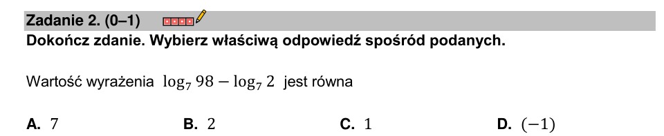 Zadanie 2: Różnica logarytmów - matura matematyka 2023