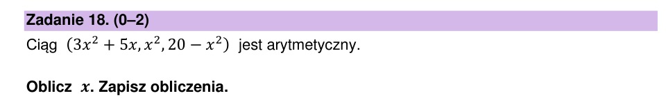Zadanie 18: Parametr ciągu arytmetycznego - matura matematyka 2023