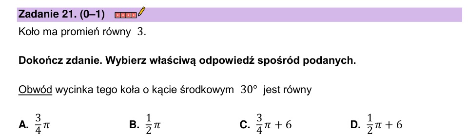 Zadanie 21: Obwód wycinka koła - matura matematyka 2023