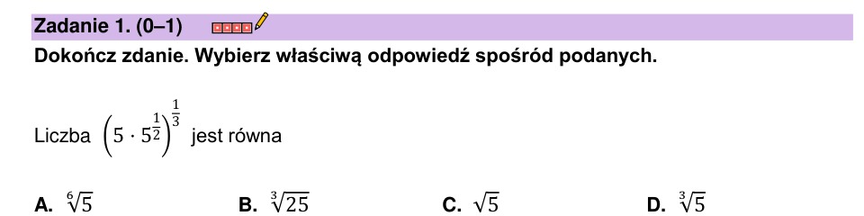 Zadanie 1: Wartość potęgi - matura matematyka 2023