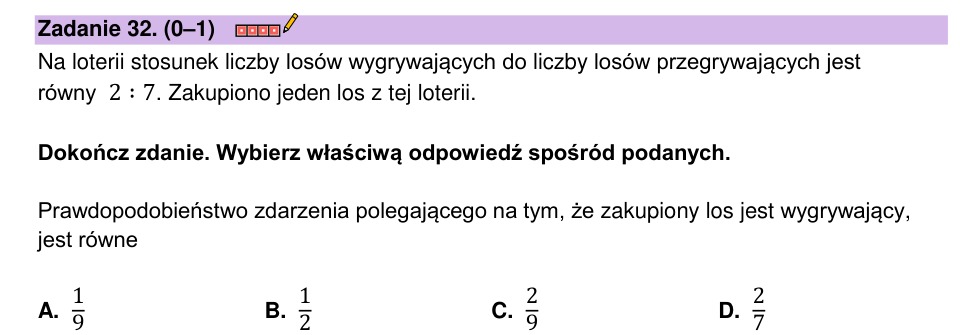 Zadanie 32: Prawdopodobieństwo wygranej - matura matematyka 2023