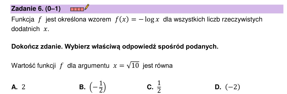 Zadanie 6: Wartość logarytmu - matura matematyka 2023