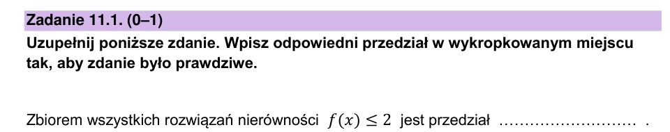Zadanie 11.1: Zbiór rozwiązań nierówności - matura matematyka 2024