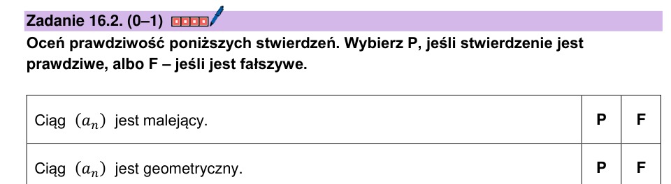Zadanie 16.2: Własności danego ciągu - matura matematyka 2024