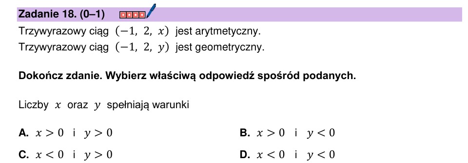 Zadanie 18: Ciąg arytmetyczny i geometryczny - matura matematyka 2024