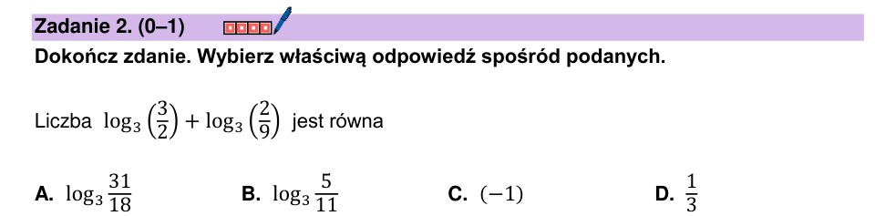 Zadanie 2: Suma logarytmów - matura matematyka 2024