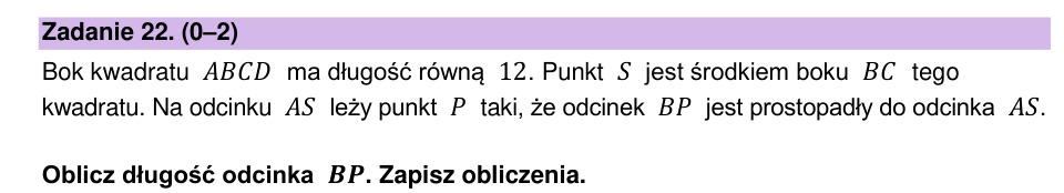 Zadanie 22: Długość odcinka w kwadracie - matura matematyka 2024