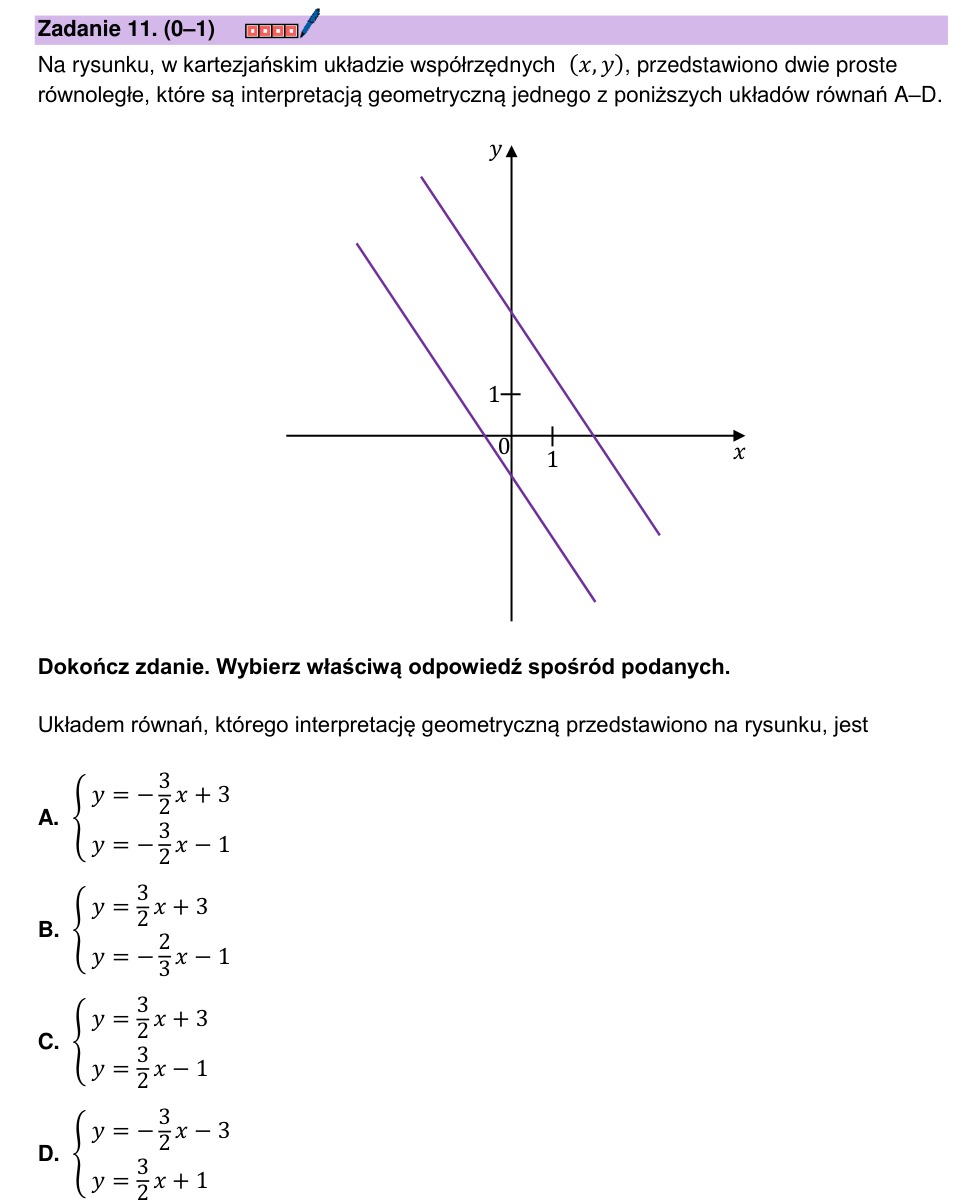 Zadanie 11: Proste równoległe - matura matematyka 2024