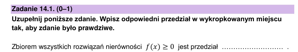 Zadanie 14.1: Zbiór rozwiązań nierówności - matura matematyka 2024