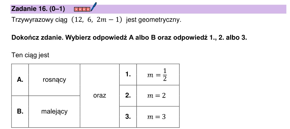 Zadanie 16: Trzywyrazowy ciąg geometryczny - matura matematyka 2024