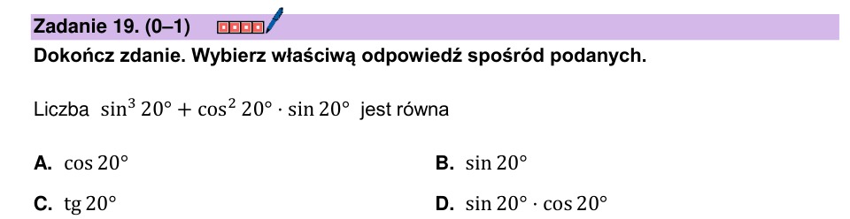 Zadanie 19: Wyrażenie z sinusem - matura matematyka 2024