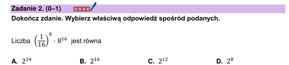 Zadanie 2: Potęga liczby - matura matematyka 2024