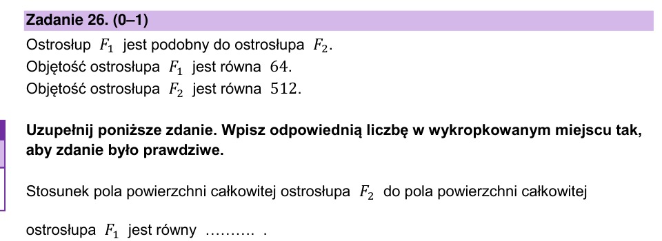 Zadanie 26: Stosunek pól ostrosłupów - matura matematyka 2024