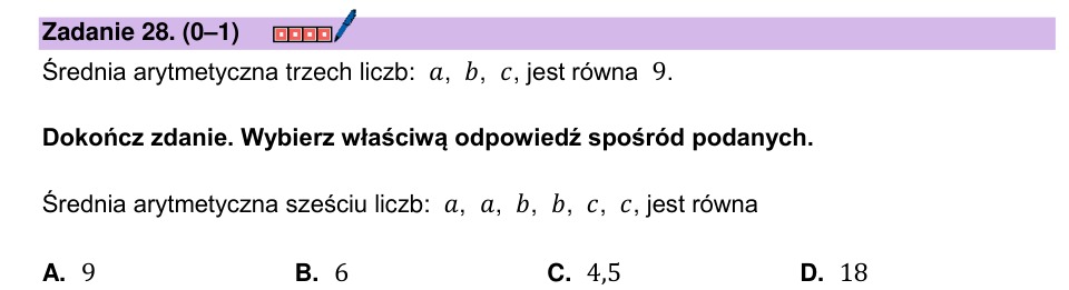 Zadanie 28: Średnia arytmetyczna liczb - matura matematyka 2024