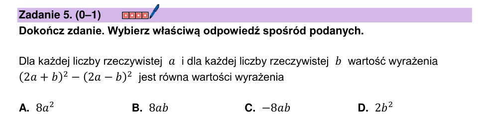 Zadanie 5: Wartość wyrażenia algebraicznego - matura matematyka 2024