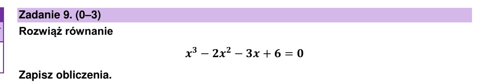 Zadanie 9: Równanie wielomianowe - matura matematyka 2024