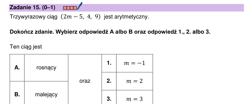 Zadanie 15: Monotoniczność ciągu arytmetycznego - matura matematyka 2024