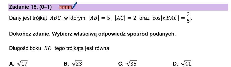 Zadanie 18: Długość boku trójkąta - matura matematyka 2024