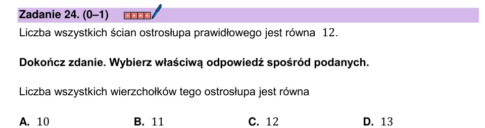Zadanie 24: Wierzchołki ostrosłupa - matura matematyka 2024