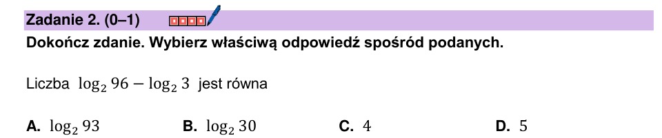Zadanie 2: Różnica logarytmów - matura matematyka 2024