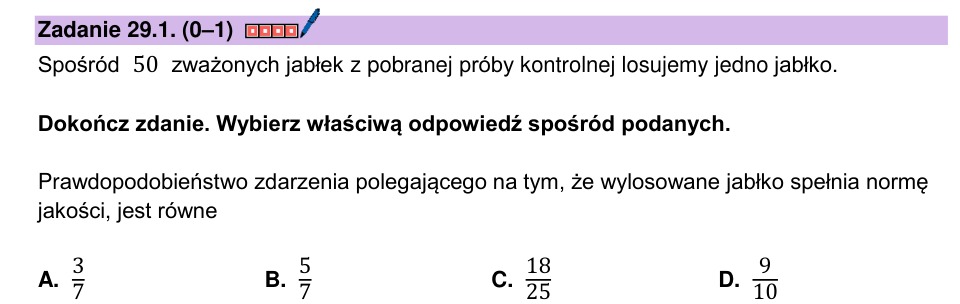 Zadanie 29.1: Jabłko spełniające normę - matura matematyka 2024