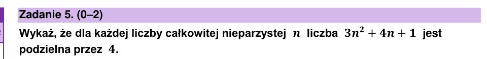 Zadanie 5: Podzielność przez cztery - matura matematyka 2024