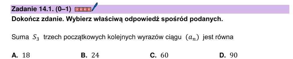 Zadanie 14.1: Suma trzech wyrazów - matura matematyka 2025