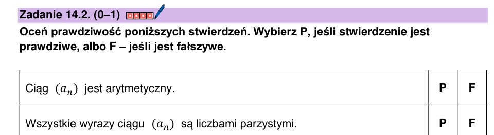 Zadanie 14.2: Własności ciągu - matura matematyka 2025