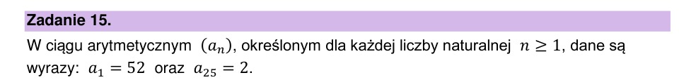 Zadanie 15: Ciąg arytmetyczny - matura matematyka 2025