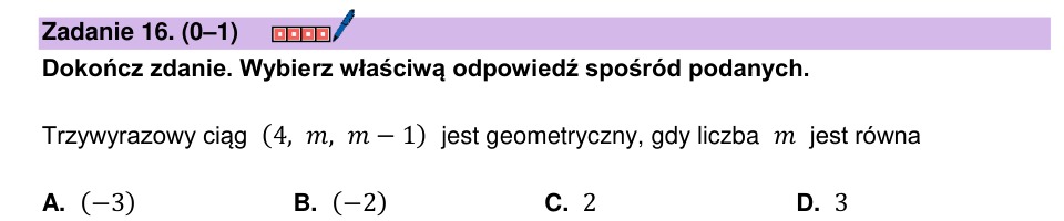Zadanie 16: Trzywyrazowy ciąg geometryczny - matura matematyka 2025