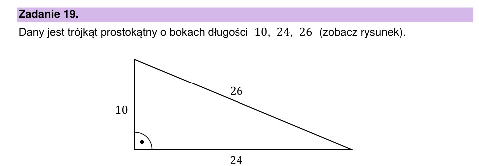 Zadanie 19: Trójkąt prostokątny - matura matematyka 2025
