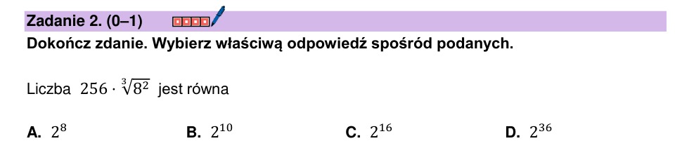 Zadanie 2: Potęga i pierwiastek - matura matematyka 2025