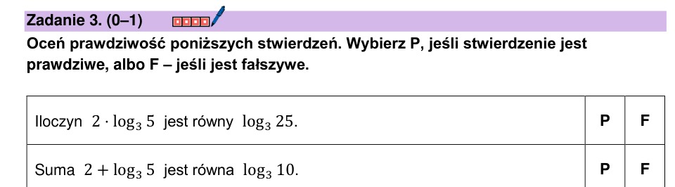 Zadanie 3: Logarytm iloczynu i sumy - matura matematyka 2025
