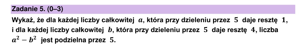 Zadanie 5: Podzielność różnicy kwadratów - matura matematyka 2025