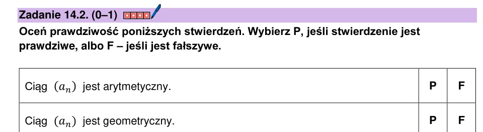 Zadanie 14.2: Rodzaj ciągu rekurencyjnego - matura matematyka 2025