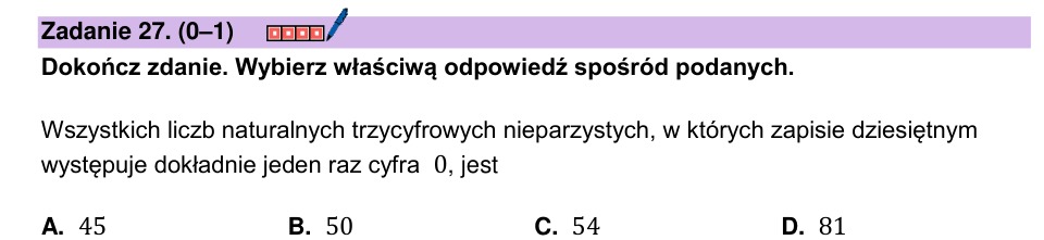 Zadanie 27: Trzycyfrowe liczby nieparzyste - matura matematyka 2025