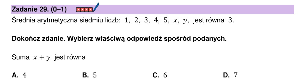 Zadanie 29: Suma przy danej średniej - matura matematyka 2025