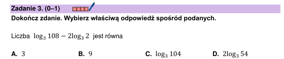 Zadanie 3: Różnica logarytmów - matura matematyka 2025