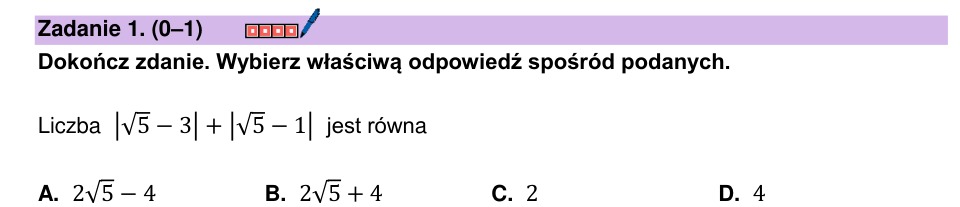 Zadanie 1: Suma wartości bezwzględnych - matura matematyka 2025