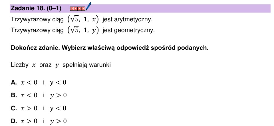 Zadanie 18: Ciąg arytmetyczny i geometryczny - matura matematyka 2025
