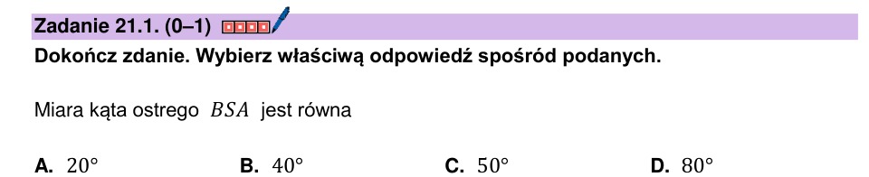 Zadanie 21.1: Miara kąta środkowego - matura matematyka 2025