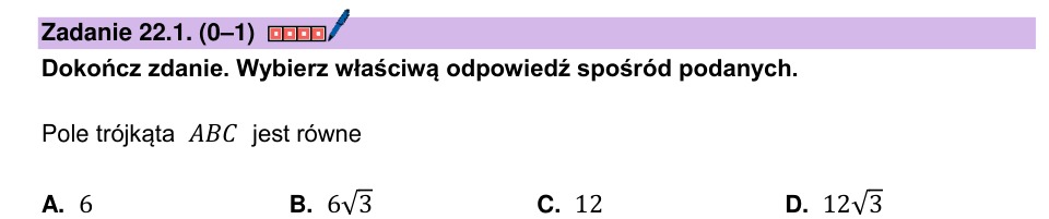 Zadanie 22.1: Pole trójkąta - matura matematyka 2025