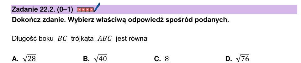 Zadanie 22.2: Długość boku BC - matura matematyka 2025