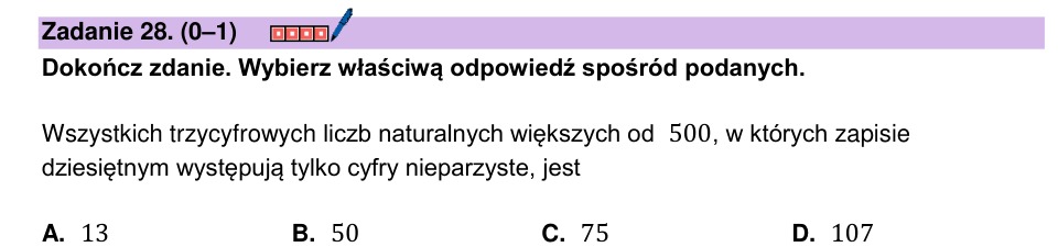 Zadanie 28: Liczby o cyfrach nieparzystych - matura matematyka 2025