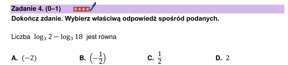 Zadanie 4: Różnica logarytmów o tej samej podstawie - matura matematyka 2025