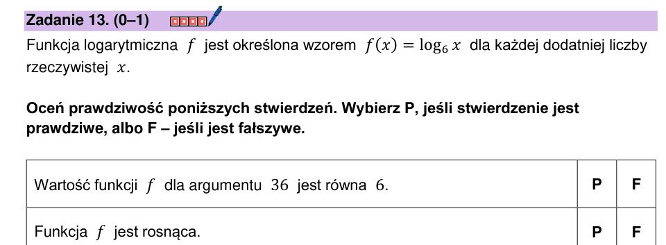 Zadanie 13: Funkcja logarytmiczna - matura matematyka 2025